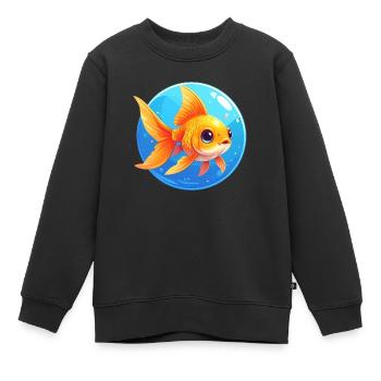 Goldfisch - Kinder Premium Organic Sweatshirt - Schwarz - Vorne - AI Model Kid Female (0cm)