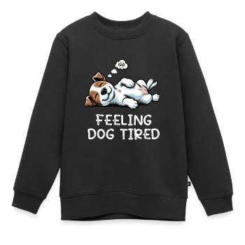 Feeling Dog Tired Jack Russel terrier Jack russel  - Kinder Premium Organic Sweatshirt - Schwarz - Vorne - AI Model Kid Female (0cm)