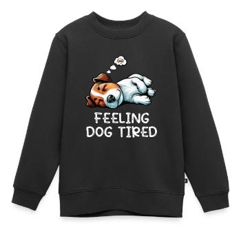 Feeling Dog Tired Jack Russel terrier Jack russel  - Kinder Premium Organic Sweatshirt - Schwarz - Vorne - AI Model Kid Female (0cm)