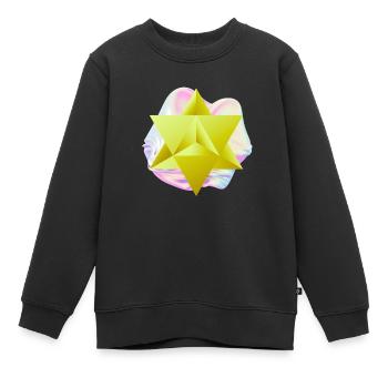 Surrealer Merkaba-Stern - Kinder Premium Organic Sweatshirt - Schwarz - Vorne - AI Model Kid Female (0cm)
