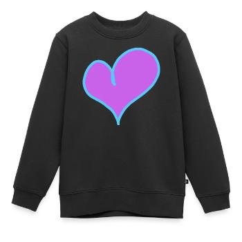 Cœur Valentin Chère petite amie - Sweat Premium enfant bio - noir - Devant - AI Model Kid Female (0cm)