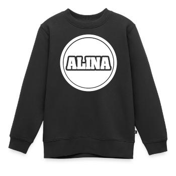 Alina als Legendaer - Kinder Premium Organic Sweatshirt - Schwarz - Vorne - AI Model Kid Female (0cm)