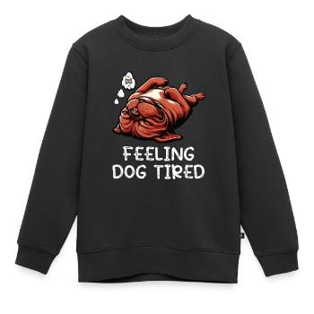 Se sentir fatigué par le chien Mastiff Bordeaux Bordeaux - Sweat Premium enfant bio - noir - Devant - AI Model Kid Female (0cm)
