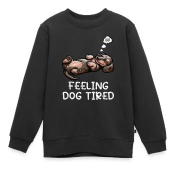 Se sentir fatigué par chien Teckel à poil dur Teckel teckel - Sweat Premium enfant bio - noir - Devant - AI Model Kid Female (0cm)