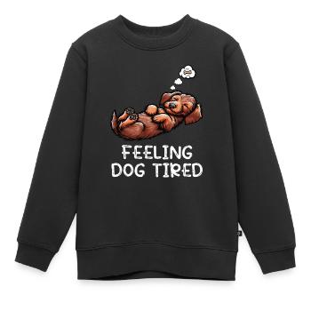 Se sentir fatigué par chien Teckel à poil dur Teckel teckel - Sweat Premium enfant bio - noir - Devant - AI Model Kid Female (0cm)