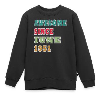 Retro 1951 Juni Layout - Kinder Premium Organic Sweatshirt - Schwarz - Vorne - AI Model Kid Female (0cm)
