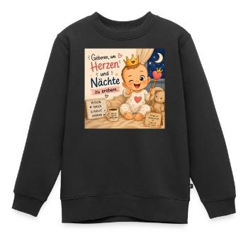 Geboren um Herzen zu Erobern - Kinder Premium Organic Sweatshirt - Schwarz - Vorne - AI Model Kid Female (0cm)