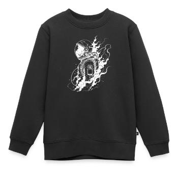 Astronaut zwischen Sternenstaub und Ewigkeit - Kinder Premium Organic Sweatshirt - Schwarz - Vorne - AI Model Kid Female (0cm)