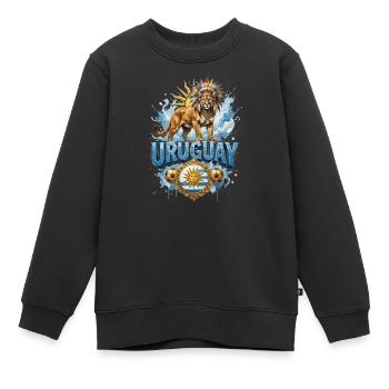 Uruguay - Modèle de maillot de l’équipe nationale - Sweat Premium enfant bio - noir - Devant - AI Model Kid Female (0cm)