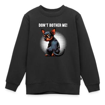 Ne me dérange pas, Pinscher miniature Pinscher Minscher Minpin - Sweat Premium enfant bio - noir - Devant - AI Model Kid Female (0cm)