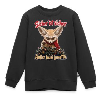 Sicher ist sicher, Außer beim Lametta - Kinder Premium Organic Sweatshirt - Schwarz - Vorne - AI Model Kid Female (0cm)