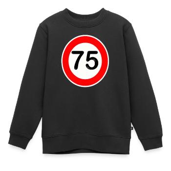 75 Jahre Straßenschild Design  75 Retro - Kinder Premium Organic Sweatshirt - Schwarz - Vorne - AI Model Kid Female (0cm)