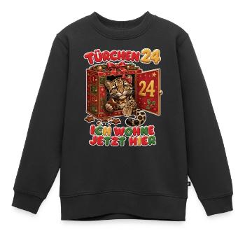 Ich wohne jetzt hier - Kinder Premium Organic Sweatshirt - Schwarz - Vorne - AI Model Kid Female (0cm)
