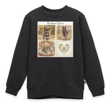 T-shirt cadeau de maman berger allemand sable - Sweat Premium enfant bio - noir - Devant - AI Model Kid Female (0cm)