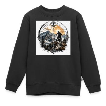 Nordic Mountainbike Sonnenpfad - Kinder Premium Organic Sweatshirt - Schwarz - Vorne - AI Model Kid Female (0cm)