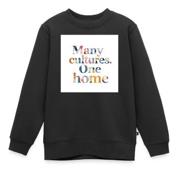 Viele Kulturen Ein Zuhause - Kinder Premium Organic Sweatshirt - Schwarz - Vorne - AI Model Kid Female (0cm)