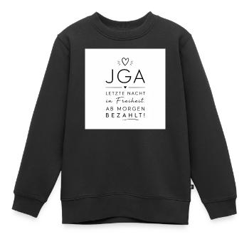 JGA Letzte Nacht in Freiheit - Kinder Premium Organic Sweatshirt - Schwarz - Vorne - AI Model Kid Female (0cm)