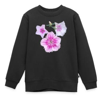 Transparent_Bicolor_Dianthus_Pink_Bedding_Plant - Kids Premium Organic Sweatshirt - black - Front - AI Model Kid Female (0cm)