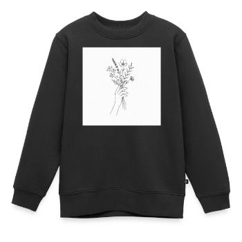 Power of Flower - Kinder Premium Organic Sweatshirt - Schwarz - Vorne - AI Model Kid Female (0cm)