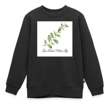Moins de précipitation, plus de vie : design botanique - Sweat Premium enfant bio - noir - Devant - AI Model Kid Female (0cm)