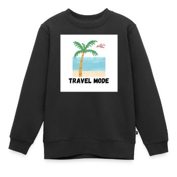 Travel Mode Tropical Beach Design - Kinder Premium Organic Sweatshirt - Schwarz - Vorne - AI Model Kid Female (0cm)