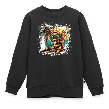 Biene Sommer Urlaub - Kinder Premium Organic Sweatshirt - Schwarz - Vorne - AI Model Kid Female (0cm)