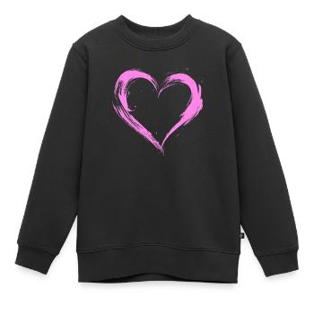 Cœur - Sweat Premium enfant bio - noir - Devant - AI Model Kid Female (0cm)