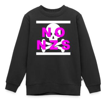 NO NZS, NIE WIEDER, ANTIFASCHISMUS, NO AFD PINK - Kinder Premium Organic Sweatshirt - Schwarz - Vorne - AI Model Kid Female (0cm)