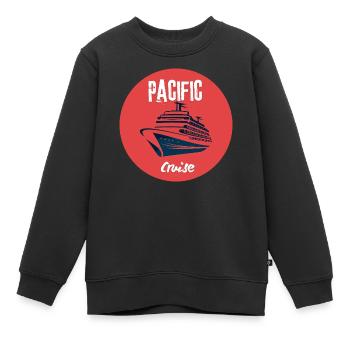Pazifikkreuzfahrt-Retro-Schiff - Kinder Premium Organic Sweatshirt - Schwarz - Vorne - AI Model Kid Female (0cm)