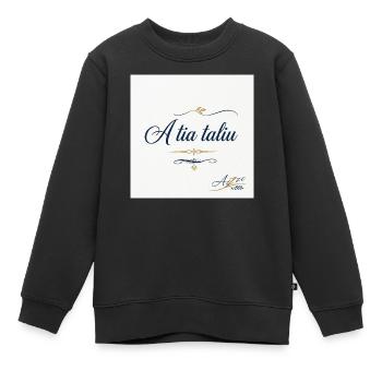 Dialetto siciliano - Sweat Premium enfant bio - noir - Devant - AI Model Kid Female (0cm)