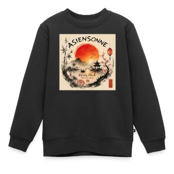 Asiensonne: Abendrot am Lotussee - Kinder Premium Organic Sweatshirt - Schwarz - Vorne - AI Model Kid Female (0cm)