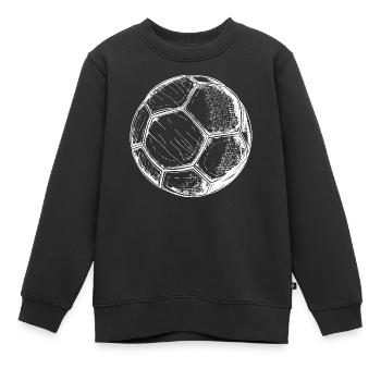 Dessin de ballon de football - Sweat Premium enfant bio - noir - Devant - AI Model Kid Female (0cm)