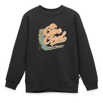 Design rétro vintage du front de mer de Cape Coral - Sweat Premium enfant bio - noir - Devant - AI Model Kid Female (0cm)