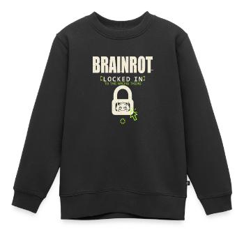 Brainrott Locked In - Sweat Premium enfant bio - noir - Devant - AI Model Kid Female (0cm)