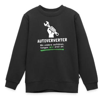 Autoverwerter - wo andere aufhören fangen wir an! - Kinder Premium Organic Sweatshirt - Schwarz - Vorne - AI Model Kid Female (0cm)