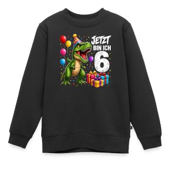 Geburtstag Kinder 6 Jahre Junge Dinosaurier  - Kinder Premium Organic Sweatshirt - Schwarz - Vorne - AI Model Kid Female (0cm)