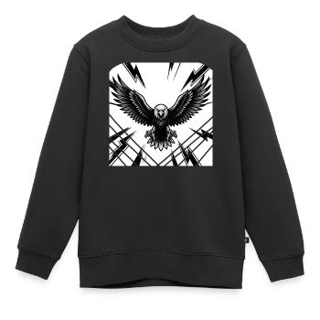 Adlersturm - Monochrom - Kinder Premium Organic Sweatshirt - Schwarz - Vorne - AI Model Kid Female (0cm)