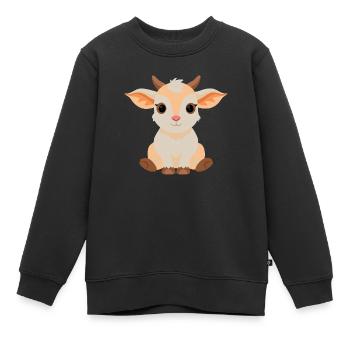 Süßes Ziegenbaby - Kinder Premium Organic Sweatshirt - Schwarz - Vorne - AI Model Kid Female (0cm)