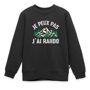 Je Peux Pas J'ai Rando - Sweat Premium enfant bio - noir - Devant - AI Model Kid Female (0cm)