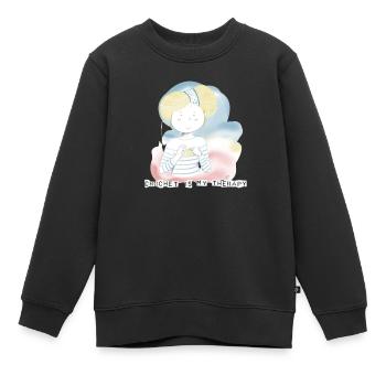 Häkeln ist meine Therapie - Kinder Premium Organic Sweatshirt - Schwarz - Vorne - AI Model Kid Female (0cm)