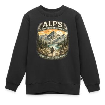Alps Adventure Patch Mountains - Kinder Premium Organic Sweatshirt - Schwarz - Vorne - AI Model Kid Female (0cm)