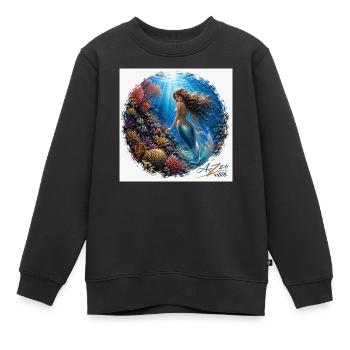 Unterwasser-Meerjungfrau im Riff - Kinder Premium Organic Sweatshirt - Schwarz - Vorne - AI Model Kid Female (0cm)