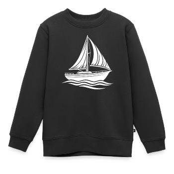 Modernes sportliches Segelboot mit klaren Konturen - Kinder Premium Organic Sweatshirt - Schwarz - Vorne - AI Model Kid Female (0cm)