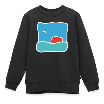 Midge in flight – flying insect - Kids Premium Organic Sweatshirt - black - Front - AI Model Kid Female (0cm)