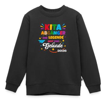 Kita Abgänger Legende  - Kinder Premium Organic Sweatshirt - Schwarz - Vorne - AI Model Kid Female (0cm)