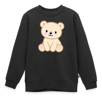 Ours en peluche coloré pour enfants - Sweat Premium enfant bio - noir - Devant - AI Model Kid Female (0cm)