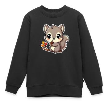 Eichhörnchen - Kinder Premium Organic Sweatshirt - Schwarz - Vorne - AI Model Kid Female (0cm)