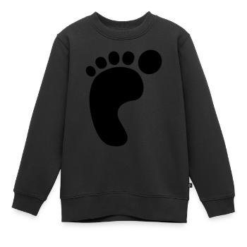 Left Foot Print - Kinder Premium Organic Sweatshirt - Schwarz - Vorne - AI Model Kid Female (0cm)