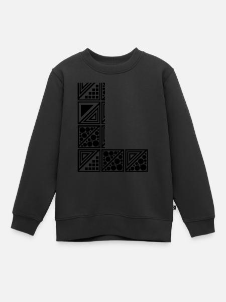 Buchstabe L - Kinder Premium Organic Sweatshirt - Schwarz
