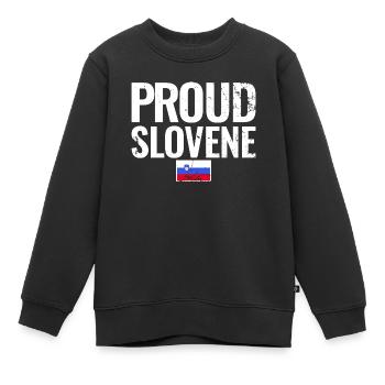 Slovénie Drapeau slovène Drapeau slovène Slovène - Sweat Premium enfant bio - noir - Devant - AI Model Kid Female (0cm)